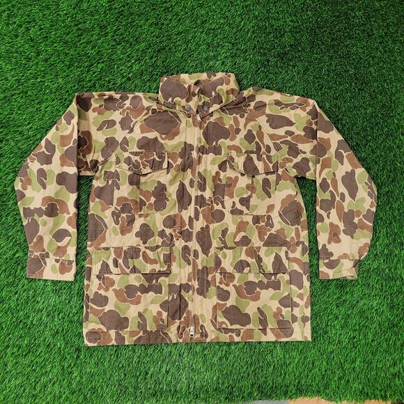Vintage 90s Cabelas Camo Jacket Small 21x26 Duck Hunter USA - Picture 1 of 16